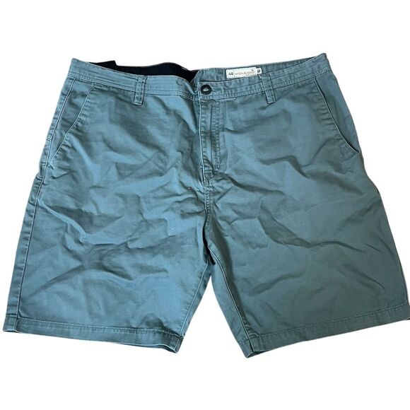 Volcom Men's Blue Chino Shorts Size 40 Casual Belt Loops Pockets - Picture 6 of 8
